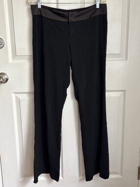 mandee Y2K Black Wide-Leg Dress Pants with Satin Waistband size 11 career wear
